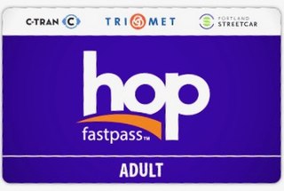 Hop Fastpass Public transit smart card used in Portland, Oregon