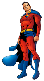 Mon-El in his costume honoring Superman. Art by Jamal Igle.