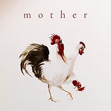 A three-headed chicken with white eyes on a white background. Above it, text reads "mother"