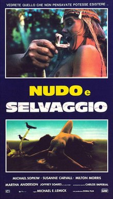 Nudo e selvaggio (Dinozavr vodiysidagi qirg'in, 1985) poster.jpg