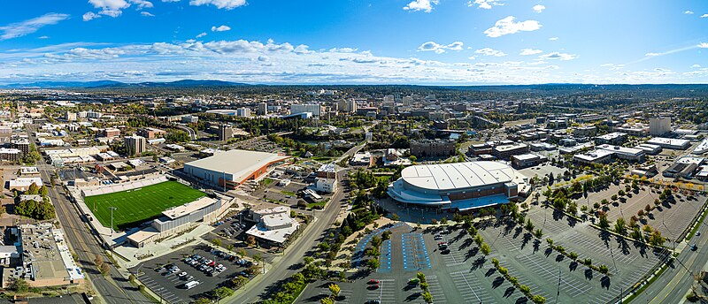 File:Downtown Spokane (aerial panorama view looking south).jpg