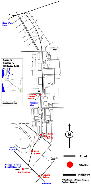 <span class="mw-page-title-main">Finsbury railway line</span> Former railway line in Adelaide, South Australia