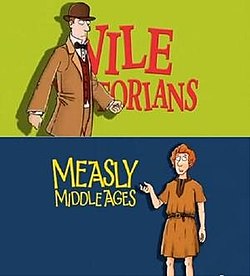 Typical examples of the title cards with animated characters, based on the art style of the books, that introduced sketches Horrible Histories animated title cards.jpg