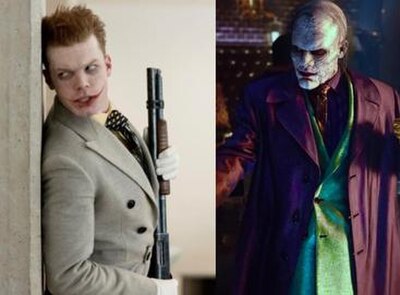 Cameron Monaghan as Jerome (left) and Jeremiah (right) on Gotham