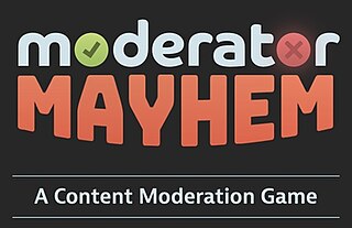 <i>Moderator Mayhem</i> 2023 mobile video game