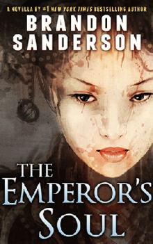 Okładka The Emperor's Soul Brandona Sandersona, przedstawiająca grafikę Aleksandra Nanitchkova.