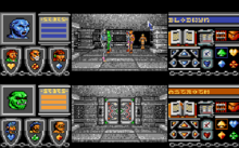 Two-player cooperative mode (MS-DOS version). Bloodwych in-game screenshot (MS-DOS).png