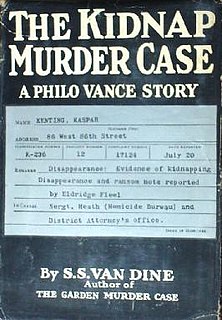 <i>The Kidnap Murder Case</i> 1936 novel by S.S. Van Dine