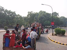 Durga Puja Visarjan procession passing through Gol Dak Khana (Adjacent to Gole Market). Durga Pujo visarjan-Gol Dak Khana.JPG