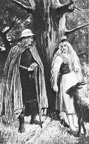 Halga seducing his own daughter Yrsa, by Jenny Nystrom (1895). Helgi and Yrsa.jpg