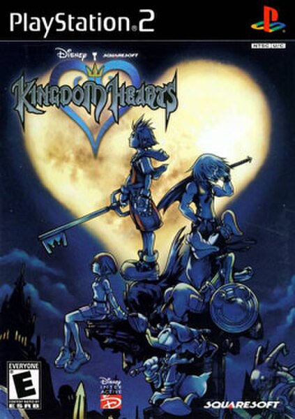North American cover art featuring the main characters, from top: Sora, Riku, Goofy, Kairi and Donald