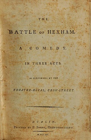 <i>The Battle of Hexham</i> 1789 play