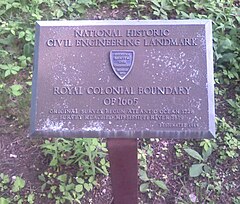 Royal Colonial Boundary of 1665 plaque
