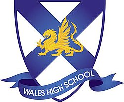 Wales High School Badge, Jan 2012.jpg
