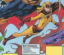 Flamebird assumes the mantle of Batwoman in "Titans Tomorrow". Art by Mike McKone. BatwomanFlamebird.jpg