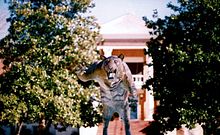 A full-size tiger statue in the center of Frank R. Crabtree Sr. Honor Plaza, directly in front of the old Science Hall ECUTiger.jpg