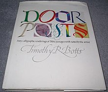 Cover of Book by Timothy Botts with sample of his calligraphy Doorposts Botts.jpg
