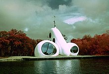 House of the Century
(Alvin and Marilyn Lubetkin House),
Mo-Jo Lake, Texas,
South and North Elevations
Ant Farm,
Richard Jost, Chip Lord, Doug Michels
1971-73 House of the Century - Ant Farm.jpg