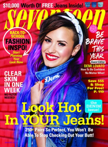 Demi Lovato on the cover of the August 2014 issue