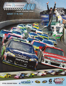 2012 Pure Michigan 400 program cover and logo.png