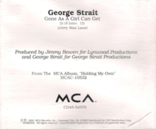 George Strait - Gone as A Girl تک جلد. png