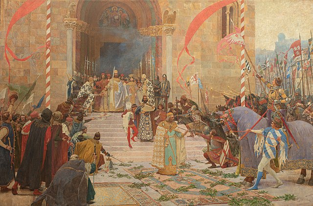 Crowning of Stefan Dušan, Emperor of the Serbs, as tsar, by Paja Jovanović