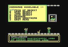 Gameplay screenshot (Atari 8-bit) Spellbound Atari 8-bit PAL screenshot.png