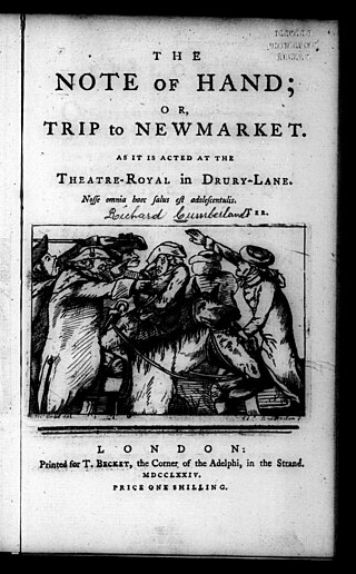 <i>The Note of Hand</i> 1774 comedy play