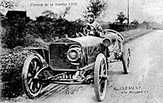 Albert Clément driving a Clément-Bayard at the French Grand Prix 1906