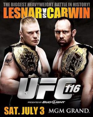 The poster for UFC 116: Lesnar vs. Carwin