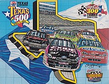 The 1998 Texas 500 program cover, with artwork by NASCAR artist Sam Bass.