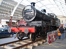 Preserved S&DJR 7F 2-8-0 no. 53809, on display at Bath Green Park Station (now a car park), 6 March 2006 Engine 53809.JPG