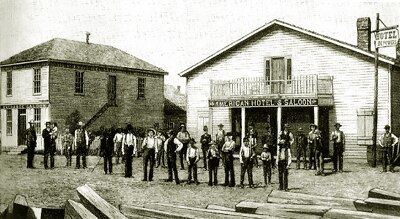 D.B. Logan's forces outside American Hotel