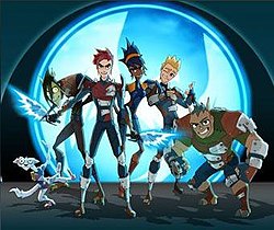 From left to right: Radarr, Stork, Aerrow, Piper, Finn, and Junko. Storm Hawks crew.jpg