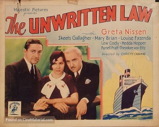 <i>The Unwritten Law</i> (1932 film) 1932 US film directed by Christy Cabanne