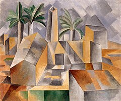 Pablo Picasso, 1909, Brick Factory at Tortosa (L'Usine, Horta de Ebro), oil on canvas, 50.7 x 60.2 cm, Hermitage Museum, Saint Petersburg