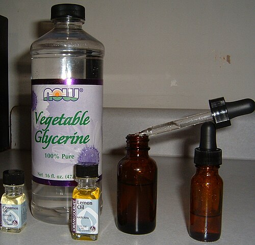 Glycerin, essential oils, brown eye dropper, for cotton mouth