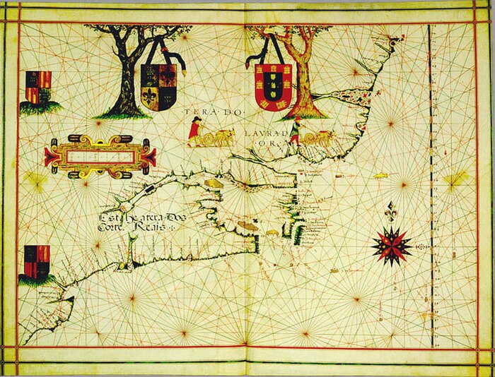 Portuguese North America (in present-day Canada); Vaz Dourado, c.1576.