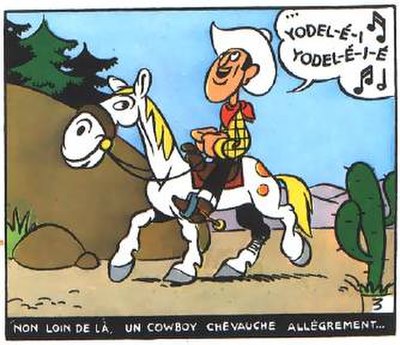 First appearance of Lucky Luke and Jolly Jumper in Arizona 1880 (1946)
