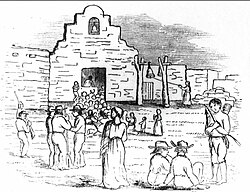 A sketch of the Presidio chapel along the east wall of the Tucson Presidio. Presidio San Augustin del Tucson.jpg