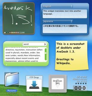 <span class="mw-page-title-main">AveDesk</span> Widget engine for Windows XP