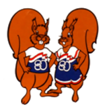 Noggi and Joggi, the official mascots of the 1980 Summer Paralympics