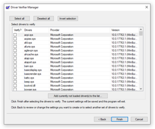 <span class="mw-page-title-main">Driver Verifier</span> Windows driver troubleshooter
