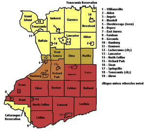 erie county map Southtowns Wikipedia erie county map