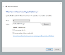 Map Network Drive dialog in Windows 10, connecting to a local SMB network drive Map Network Drive.PNG