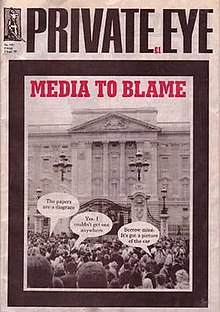 The front cover of the infamous "Diana issue", number 932, in September 1997 Private Eye Diana Controversy Issue 1997.jpg