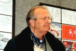 Romano Scarpa at an Exposition in Rome in 2000.