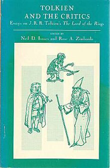 Cover of the "milestone" first collection, Tolkien and the Critics, 1968. It included essays by W. H. Auden and C. S. Lewis. Tolkien and the Critics.jpg