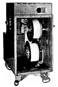 Back view of Le Prince's single-lens Cine Camera-Projector MkII opened (Science Museum, London, 1930).