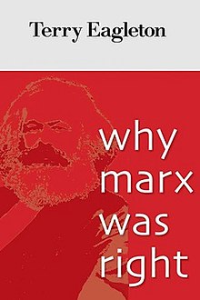 A red cover with Karl Marx in the background